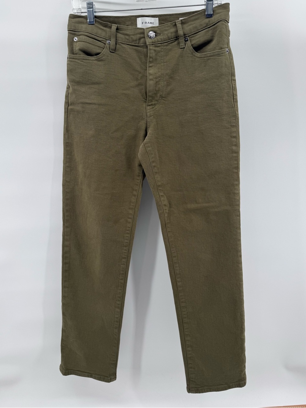 FRAME "The Borrowed" Jeans — Olive Green